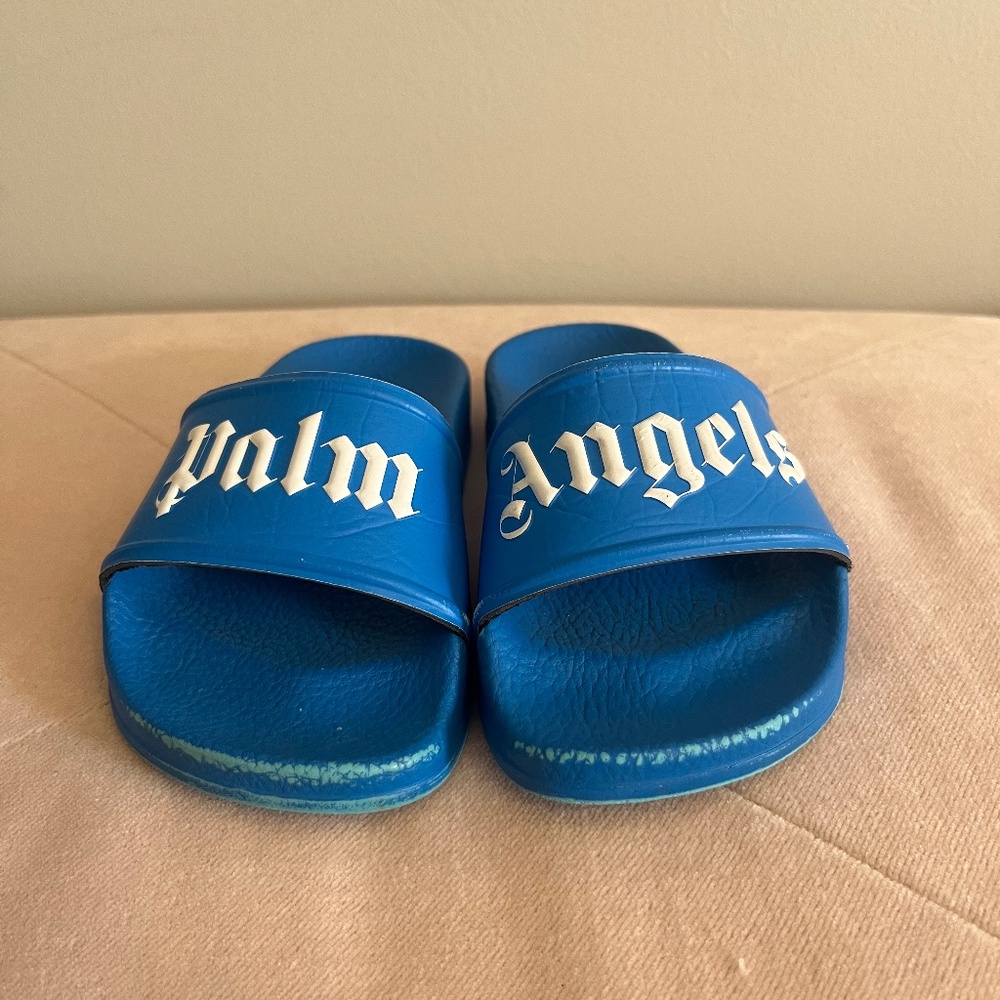 Kids Blue Palm Angels Slides Size 25/26 US 9